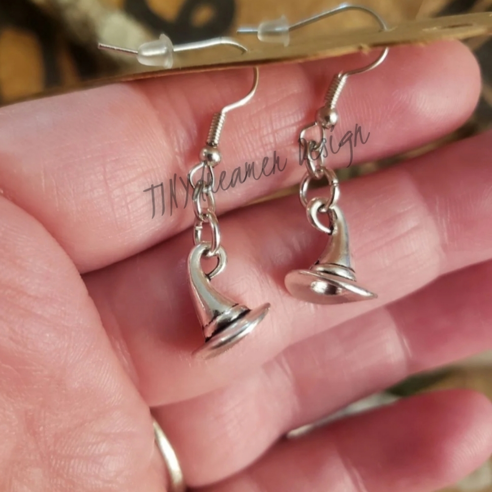 Witchy Witch earrings Wiccan Pointed HAT Halloween earrings Occult~Samhain~Magic - Picture 6 of 10